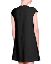 Stella McCartney Cap Sleeve Zip Detail Shift Dress Black