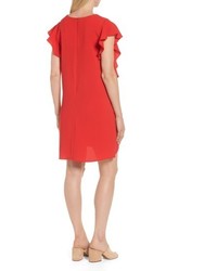 Bobeau Flutter Sleeve Shift Dress