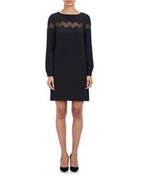 Gabriela Hearst Zigzag Inset Shift Dress Black