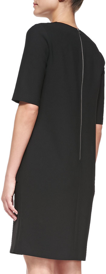 black shift dress with pockets