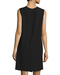 Armani Collezioni Sleeveless Drape Front Shift Dress Black