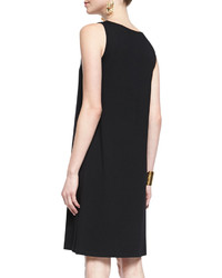 Eileen Fisher Sleeveless Jersey Shift Dress Black Petite