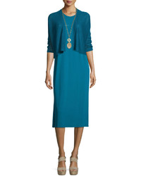 Eileen Fisher Sleeveless Round Neck Jersey Shift Dress Plus Size