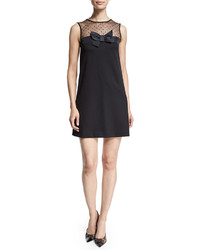 RED Valentino Sleeveless Shift Dress Wcenter Bow Black