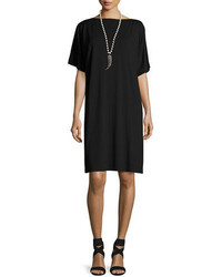 Eileen Fisher Split Sleeve Jersey Shift Dress Plus Size