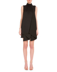 Victoria Victoria Beckham Sleeveless Mock Neck Folded Shift Dress Black