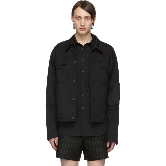 Nomenklatura Studio Black Armband Trucker Jacket, $385 | SSENSE | Lookastic