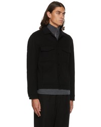 Theory Black Cashmere Double Face Trucker Jacket