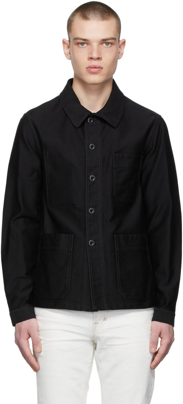 Tom Ford Black Cotton Chore Jacket, $1,790 | SSENSE | Lookastic