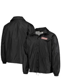 Dunbrooke Black San Francisco 49ers Coaches Classic Raglan Full Snap Windbreaker Jacket