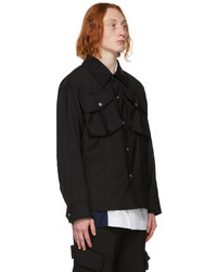 Feng Chen Wang Black Semi Sheer Shirt Jacket
