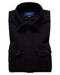 Eton Trim Fit Textured Solid Shirt Jacket