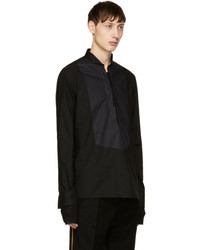 Balmain Black Lace Up Shirt