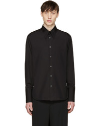 Alexander McQueen Black Poplin Long Cuffs Shirt