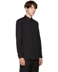 Givenchy Black Satin Trimmed Shirt