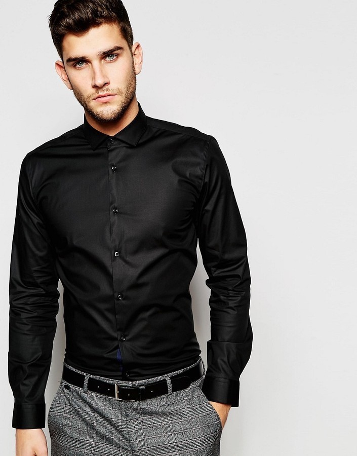 Hugo Boss Boss By Smart Shirt In Stretch Slim Fit And Cutaway Collar, $161 | |