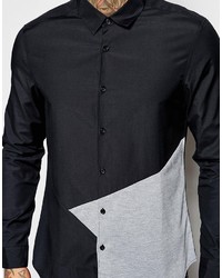 Asos Brand Shirt With Asymmetric Cut And Sew