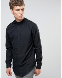 Selected Homme Grandad Shirt With Curved Hem
