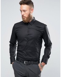Hugo Boss Hugo By Smart Shirt In Black Stretch Slim Fit