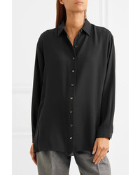 Michael Kors Michl Kors Collection Oversized Silk Georgette Shirt Black