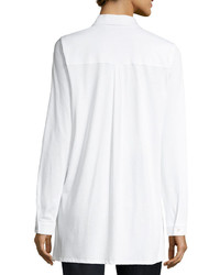 Eileen Fisher Organic Cotton Jersey Collared Shirt