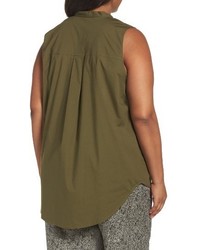 Eileen Fisher Plus Size Organic Cotton Poplin Shirt