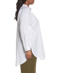 Eileen Fisher Plus Size Stretch Organic Cotton Shirt