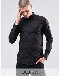 ONLY & SONS Skinny Shirt With Curve Collar With Stretch