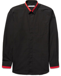 Givenchy Slim Fit Contrast Tipped Cotton Poplin Shirt
