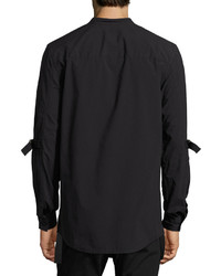 Helmut Lang Strap Sleeve Cotton Shirt Black