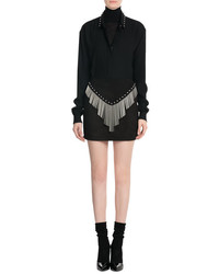 Anthony Vaccarello Wool Shirt With Studs