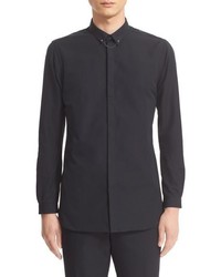 The Kooples Woven Shirt With Skull Collar Chain