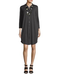 Eileen Fisher 34 Sleeve Mandarin Collar Jersey Shirtdress
