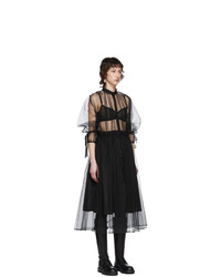 Noir Kei Ninomiya Black Tulle Upper Shirt Dress
