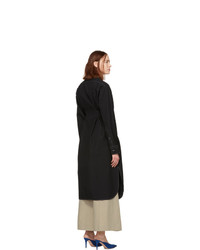 Loewe Black Wool Seersucker Shirt Dress