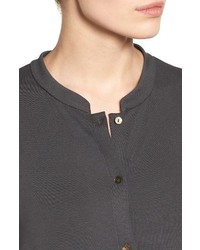 Eileen Fisher Mandarin Collar Jersey Shirtdress