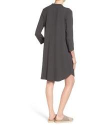 Eileen Fisher Mandarin Collar Jersey Shirtdress
