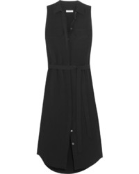 Equipment Tegan Washed Silk Shirt Dress Black