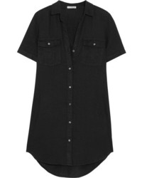 James Perse Utility Linen Shirt Dress Black