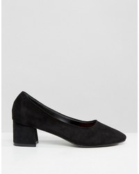 Daisy Street Black Mid Heeled Shoes