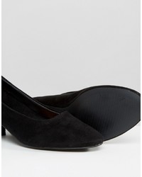 Daisy Street Black Mid Heeled Shoes