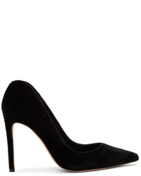 Alexander McQueen Black Velvet Pointed Heels