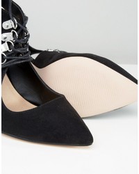 Asos Pews Wide Fit Lace Up Pointed Heels