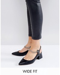 Asos Savage Wide Fit Chain Pointed Heels