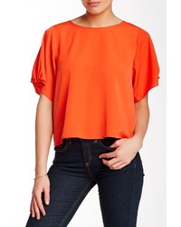 1 STATE 1state Tie Sleeve Slit Back Blouse