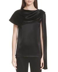 St. John Collection Attached Scarf Liquid Satin Top
