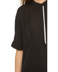 Vince Color Tipped Popover Blouse