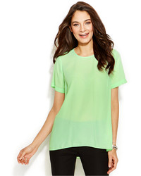 Vince Camuto Pleat Back High Low Blouse