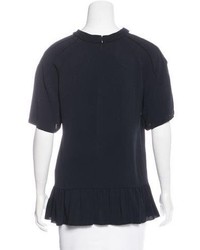 RED Valentino Short Sleeve Flounce Blouse