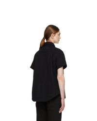 MM6 MAISON MARGIELA Black Towelling Two Pocket Short Sleeve Shirt